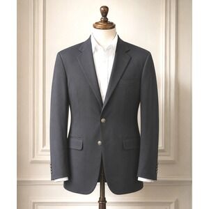 Vintage Ralph Lauren 39R Black 100% Wool Blazer Sport Coat‎ Suit Jacket Classic